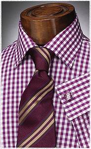 Plum Gingham Two-Fold Cotton 100's Shirt.jpg